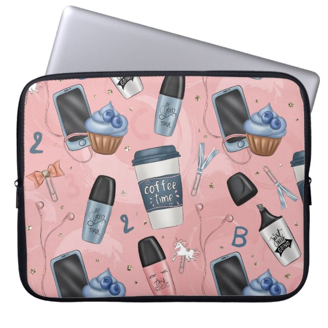 Back-to-School Laptop Sleeve voor Meisjes (Voorkant)