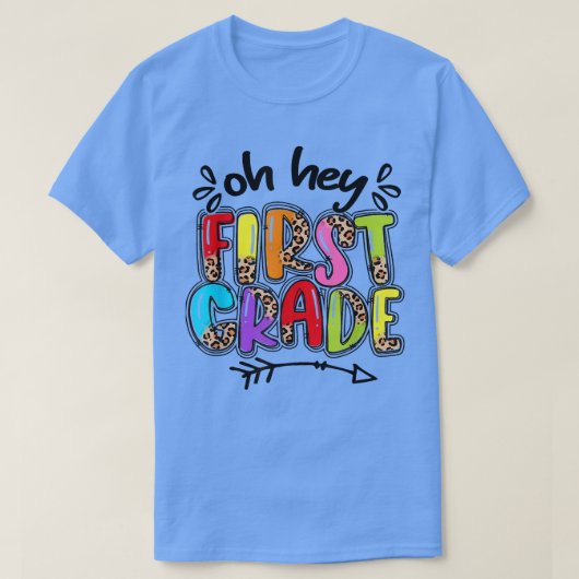 Back To School Leopard 1st Grade Squad First Grade T-shirt (Design voorkant)