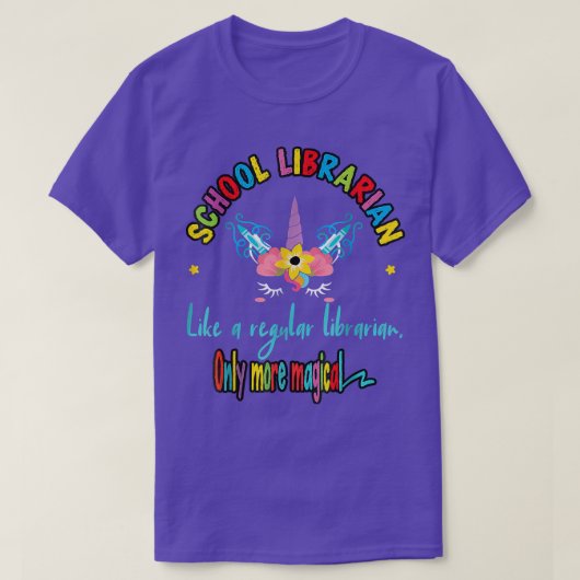 Back To School Librarian Unicorn Magical T-shirt (Design voorkant)