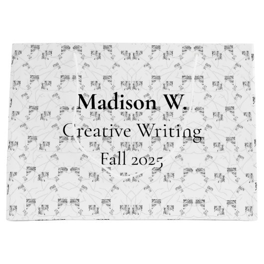 Back-to-School Minimal Line Pattern | Summer Groot Cadeauzakje (Voorkant)