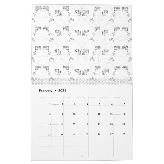 Back-to-School Minimal Line Pattern | Summer Kalender (Feb 2026)