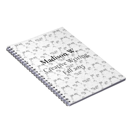 Back-to-School Minimal Line Pattern | Summer Notitieboek (Rechterzijde)