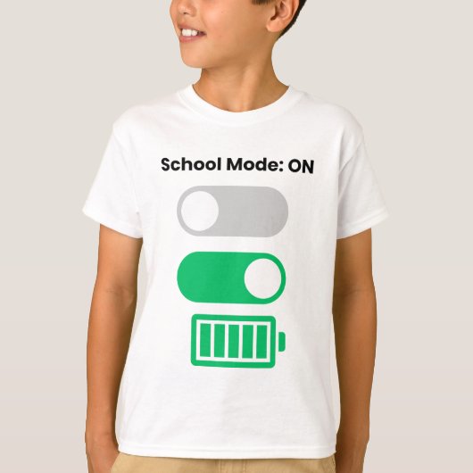 Back to School Mode ON Fun Kids T-Shirt (Voorkant)