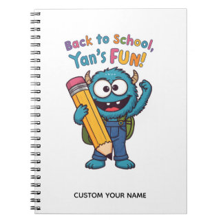 Back to School Monster | Cute Blue Creature  Notitieboek