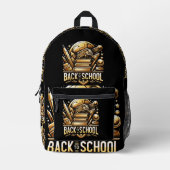"Back to School" ontworpen gouden logo Bedrukte Rugzak (Voorkant)