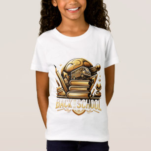 "Back to School" ontworpen gouden logo T-shirt