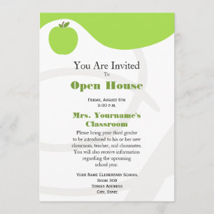 Back to School Open House Invitation - Green Apple Kaart