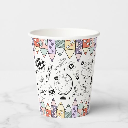 Back To School Papieren Bekers (Achterkant)