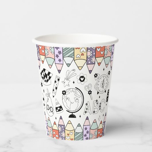 Back To School Papieren Bekers (Voorkant)