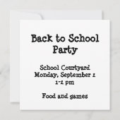 Back-to-School Party Chalkboard uitnodiging (Achterkant)