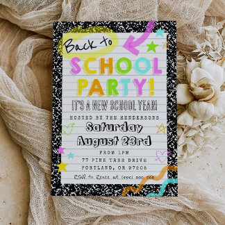 Back To School Party Invitation Kaart
