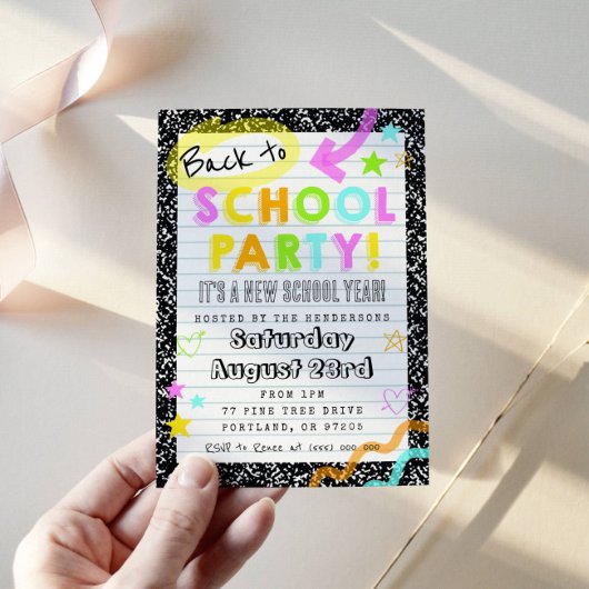 Back To School Party Invitation Kaart