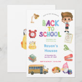 Back to School Party Kaart (Voorkant / Achterkant)