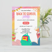 back-to-school party uitnodiging (Staand voorkant)