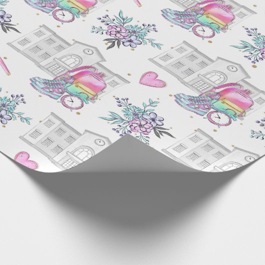 Back to School Pattern Cadeaupapier (Hoek)