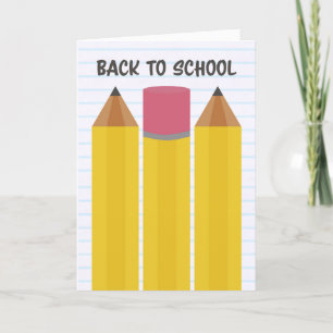 Back To School Pencil Illustration Feestdagen Kaart