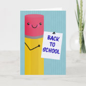 Back To School Pencil Illustration Humor  Feestdagen Kaart (Voorkant)