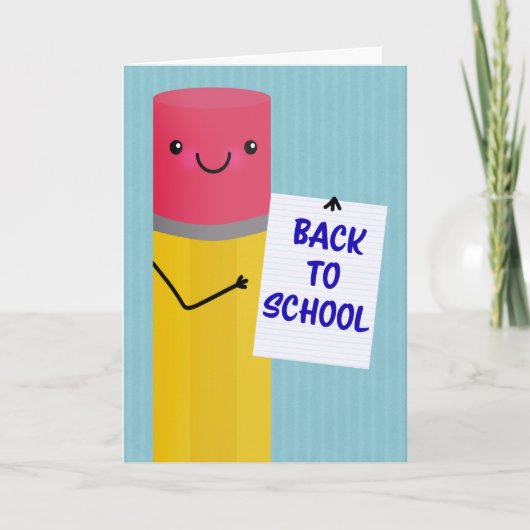 Back To School Pencil Illustration Humor  Feestdagen Kaart (Voorkant)