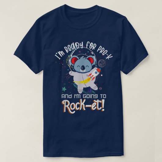Back To School PreK Space Rocket Astronaut Koala L T-shirt (Design voorkant)