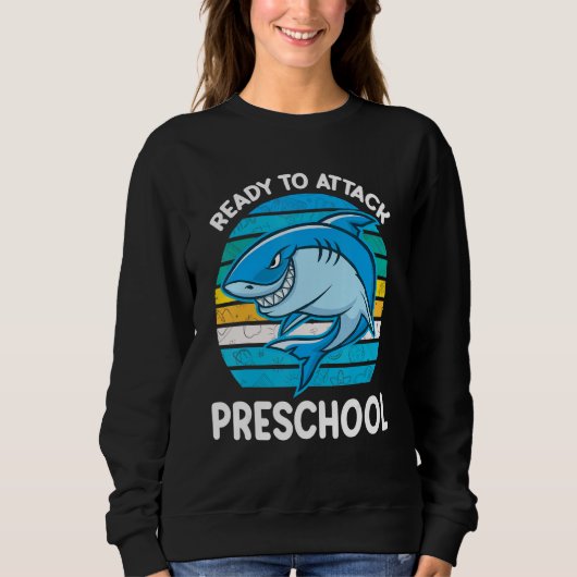 Back To School Preschool Kids Outfit Shark Trui (Voorkant)