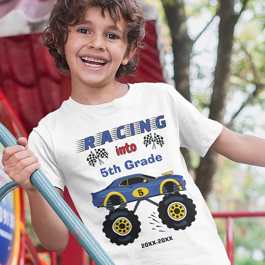 Back-to-School Racing Monster Truck, Rang toevoege T-shirt