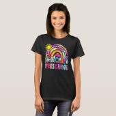 Back To School Rainbow Boho Tie Dye Teacher Hello T-shirt (Voorkant volledig)