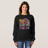 Back To School Rainbow Boho Tie Dye Teacher Hello Trui (Voorkant volledig)