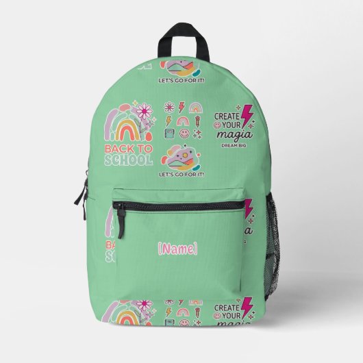 Back to School Rainbow / Regreso Arcoíris Escolar Bedrukte Rugzak (Voorkant)