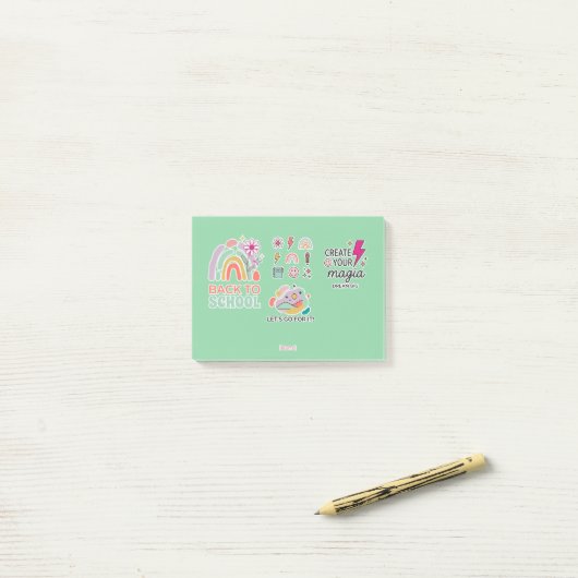 Back to School Rainbow / Regreso Arcoíris Escolar Post-it® Notes (Op bureau)