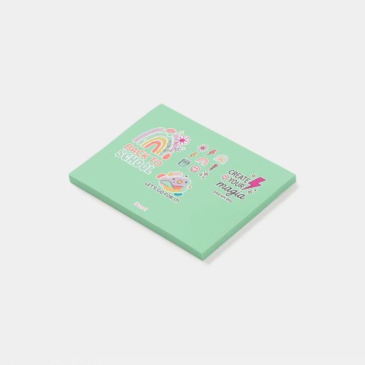 Back to School Rainbow / Regreso Arcoíris Escolar Post-it® Notes (Schuin)