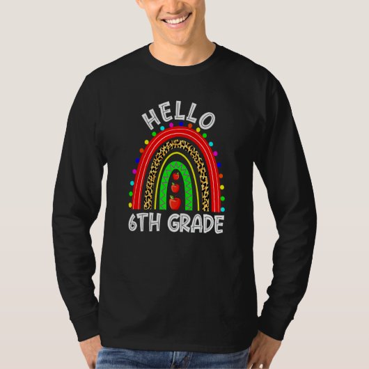 Back To School Rainbow Sixth Grade Squad Students  T-shirt (Voorkant)