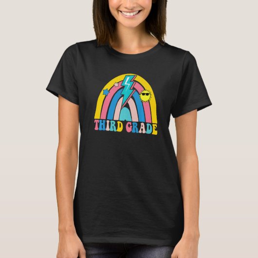 Back To School Rainbow Third Grade 3rd Grade Teach T-shirt (Voorkant)