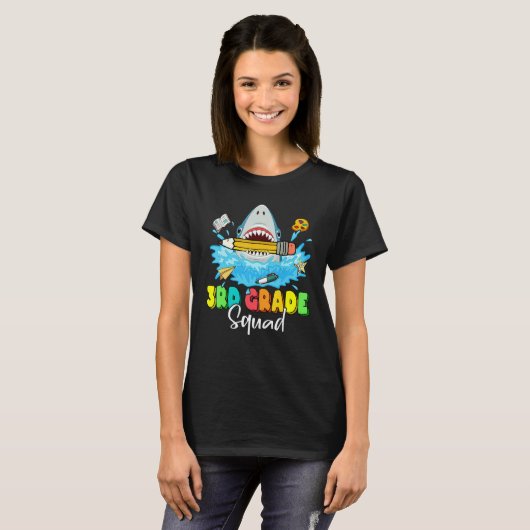 Back To School Ready To Crush 3rd Grade Squad Shar T-shirt (Voorkant volledig)