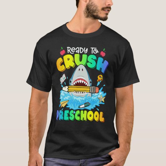 Back To School Ready To Crush Preschool Shark Boy  T-shirt (Voorkant)
