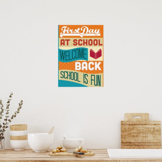 Back to School Retro Typografie Poster (Keuken)