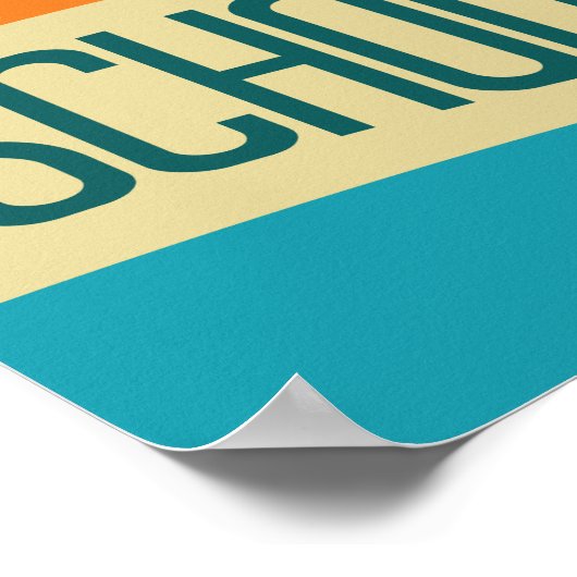 Back to School Retro Typografie Poster (Hoek)