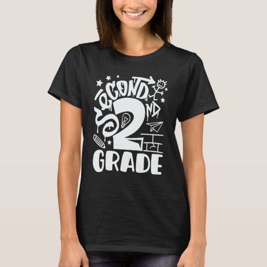 Back To School Second 2nd Grade Teacher Boys Graff T-shirt (Voorkant)