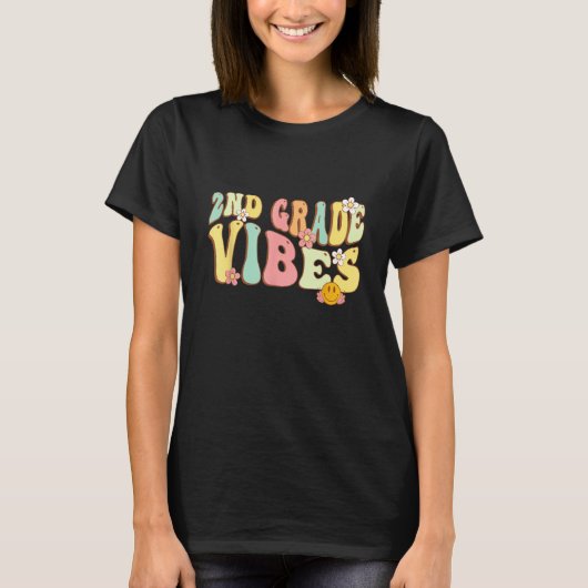Back To School Second Grade Vibes Student Teacher  T-shirt (Voorkant)
