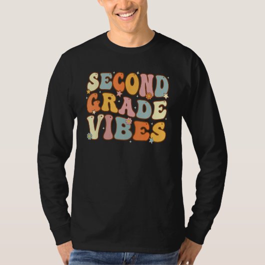 Back To School Second Grade Vibes Student Teacher  T-shirt (Voorkant)
