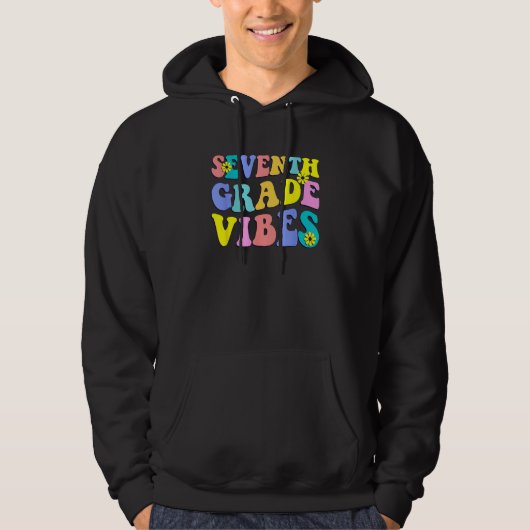 Back To School Seventh Grade Vibes Student Teacher Hoodie (Voorkant)