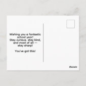 Back to School Stay sharp hedgehog Minimalistic  Briefkaart (Achterkant)