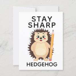 Back to School Stay sharp hedgehog Minimalistic  Briefkaart