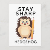Back to School Stay sharp hedgehog Minimalistic Briefkaart (Voorkant)