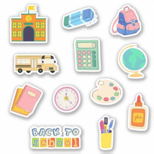 Back To School Sticker Set Teacher Student (Voorkant)