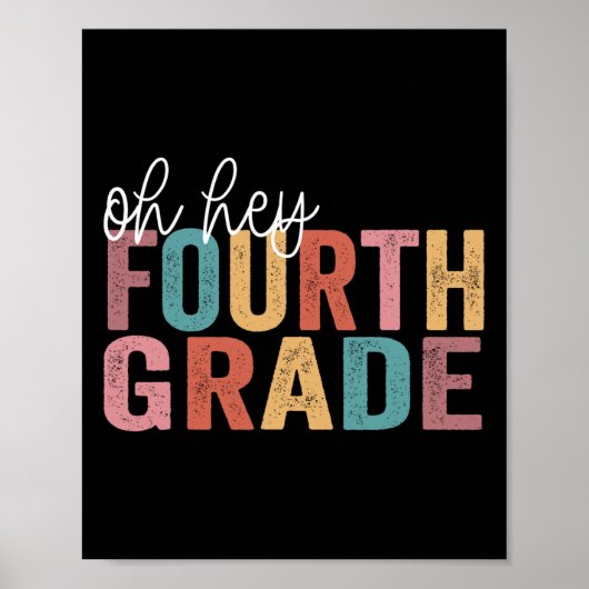 Back To School Studentener Teacher Oh Hey 4th Four Poster (Voorkant)