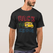 Back To School Students School Bus Teaching T-shirt (Voorkant)