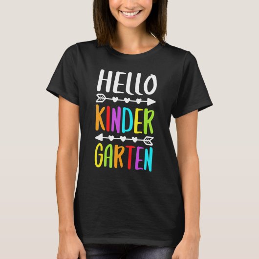 Back To School  Students Teacher Hello Kindergarte T-shirt (Voorkant)