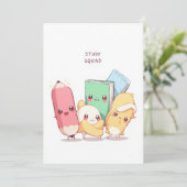 Back to School Study Squad Bedankkaart (Staand voorkant)