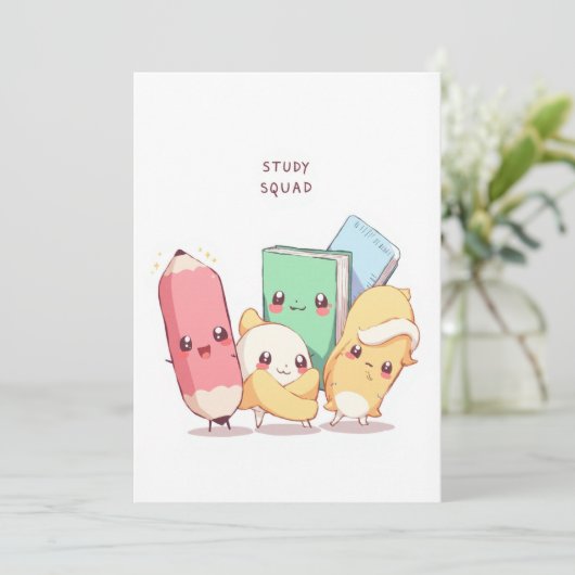 Back to School Study Squad Bedankkaart (Staand voorkant)