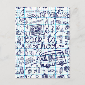 Back to School Supplies. Sketchy Notebook decor Briefkaart